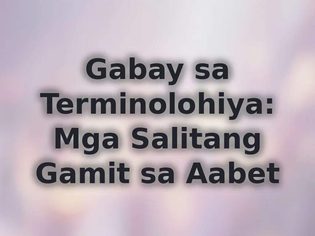 Terminolohiya sa betting